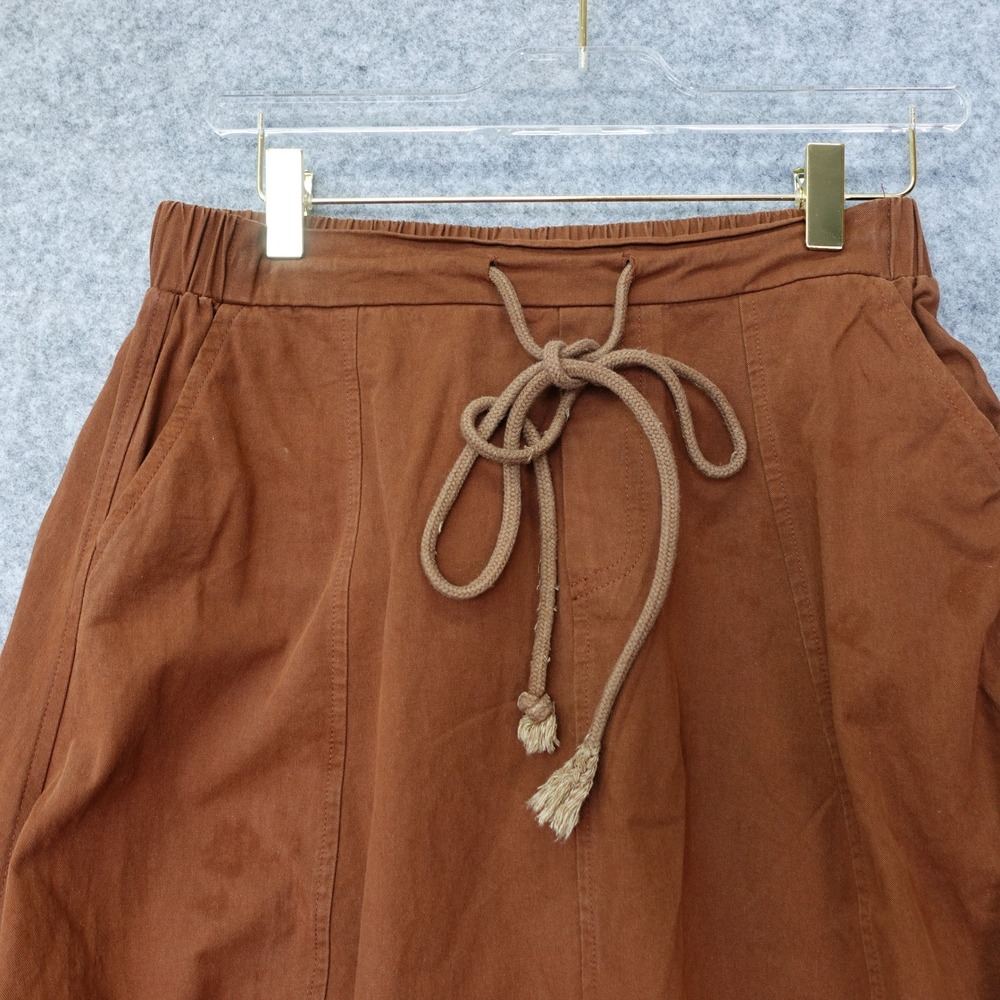 Y2K Lagenlook Cargo Skirt Womens SMALL Brown Forest Grunge Parachute Chocolate - Picture 6 of 13